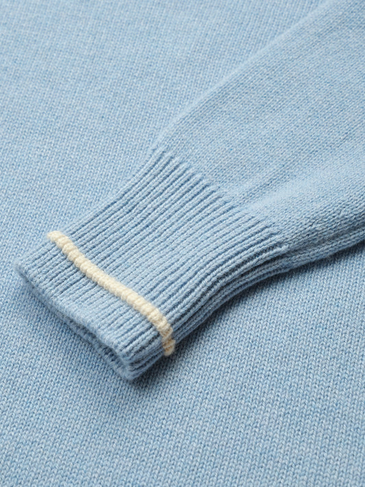Close-up of the knit on the Aria Jumper in Sky Blue