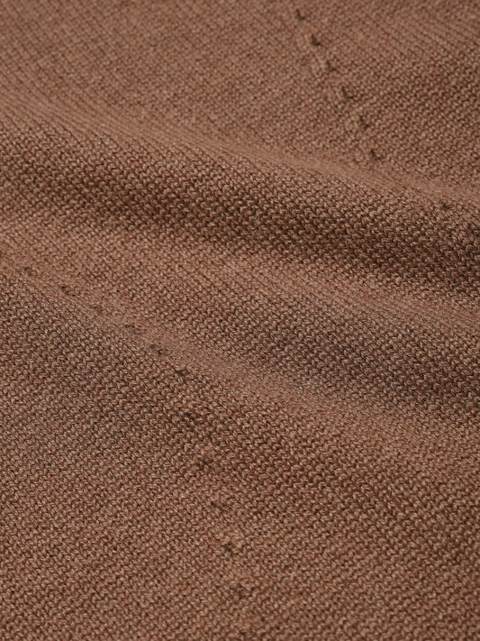 Close-up of the knit on the Lenna Dress in Chocolate