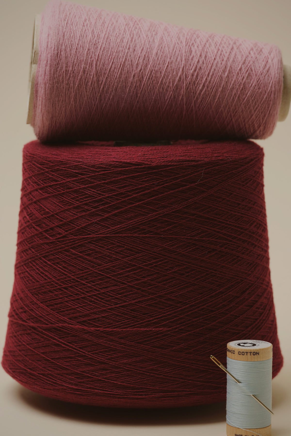 Pink and red cashmere cones