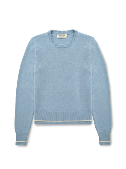 Aria Jumper in Sky Blue cashmere, front view