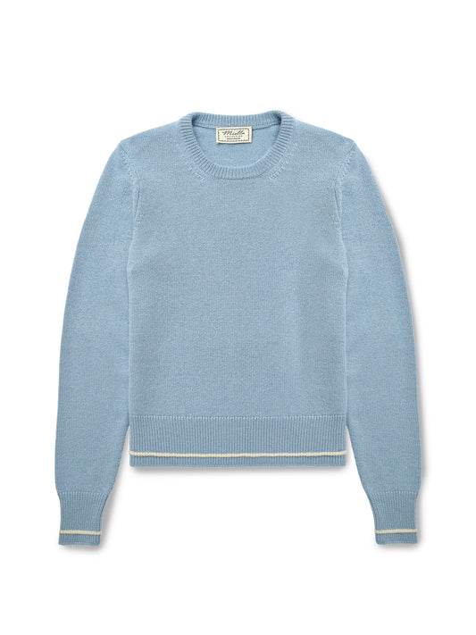 Aria Jumper in Sky Blue cashmere, front view