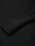 Close-up of the knit and trim detail on the Betsy Jumper in Black