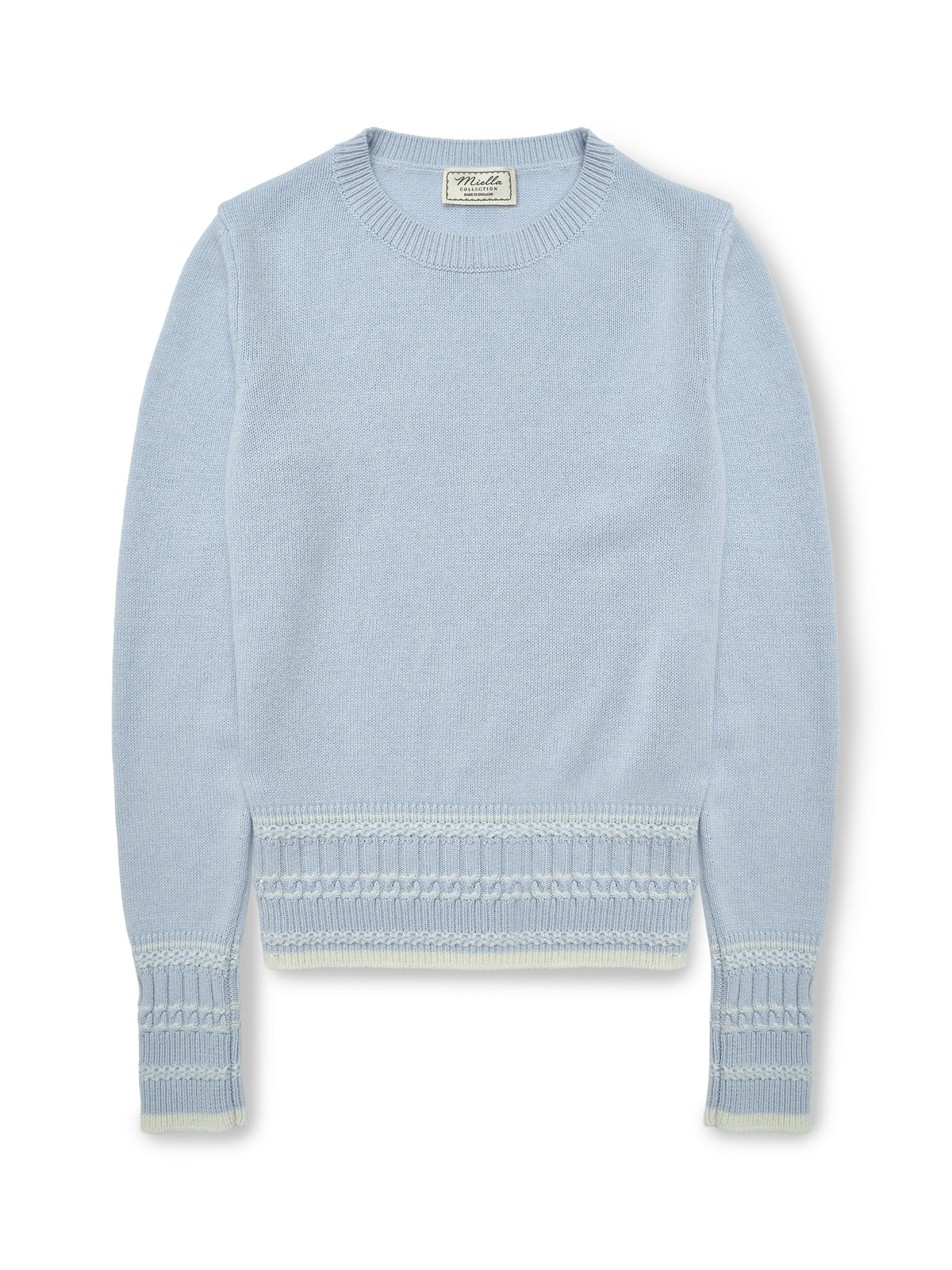 Betsy Jumper in Powder Blue cashmere, front view