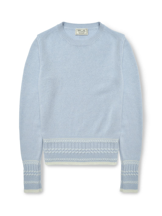 Betsy Jumper in Powder Blue cashmere, front view