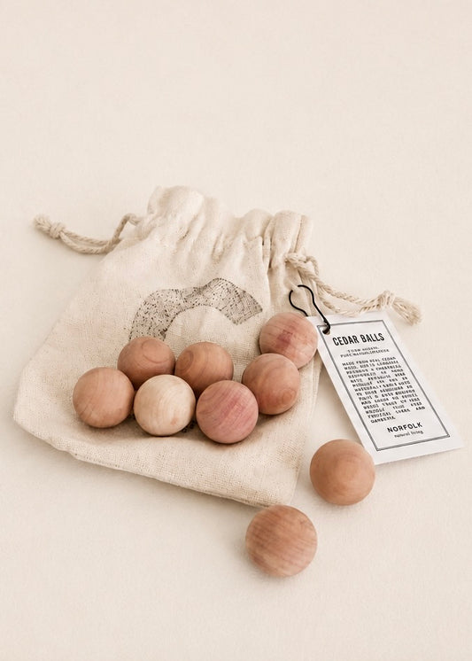 Miella Collection natural cedar balls for protecting stored knitwear