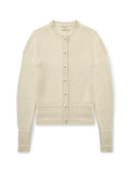 Emma Cardigan in Champagne cashmere, front view