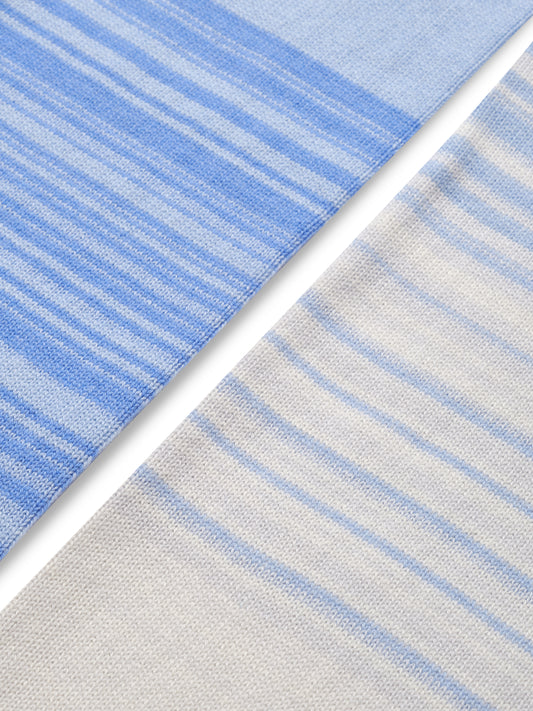 Close-up of the graduated stripe on the Gradient Scarf in Skyline