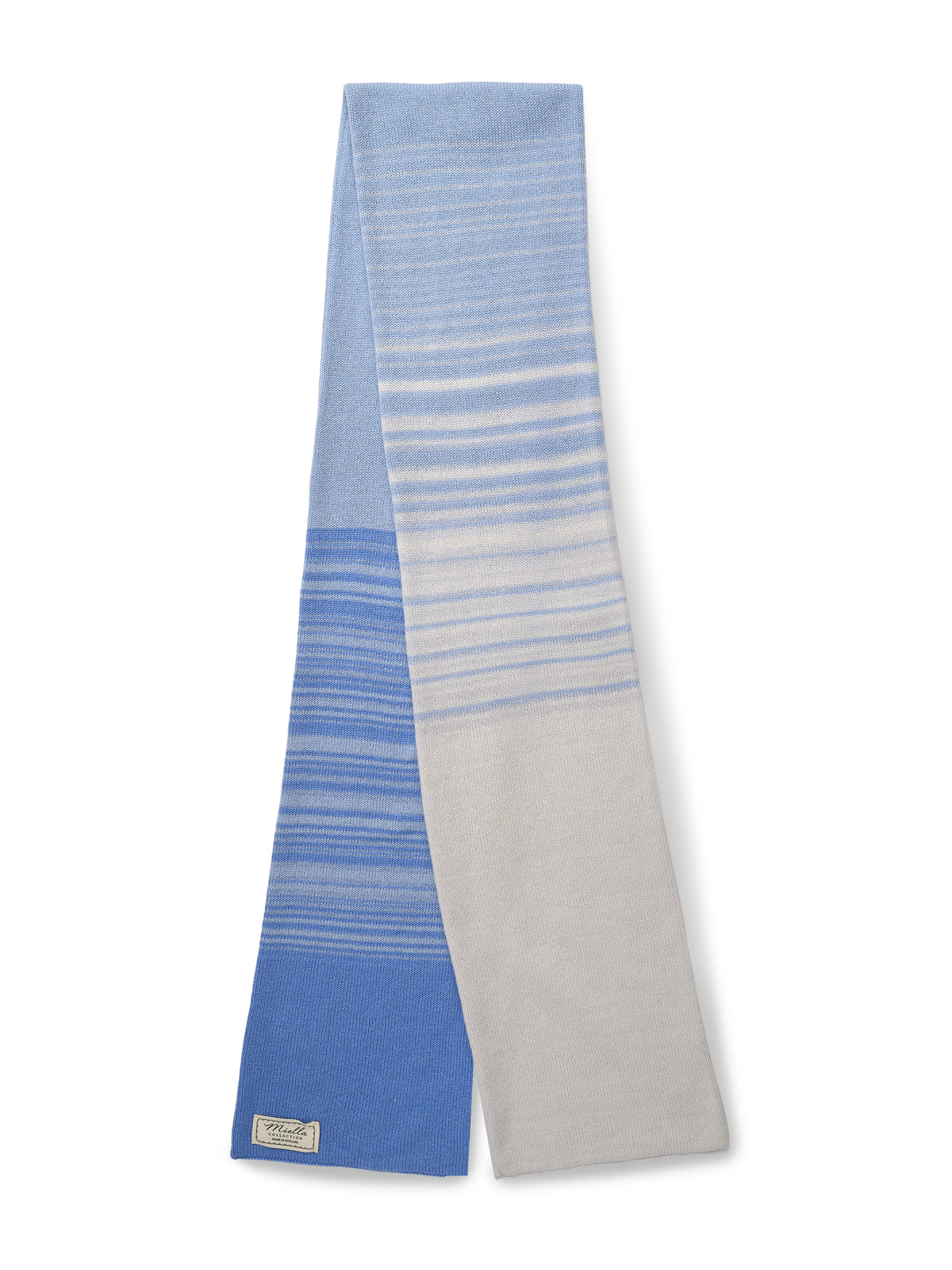 Gradient Scarf in Skyline, a blue graduated cashmere scarf