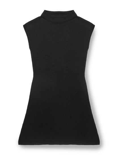 Lenna Dress in Black cashmere, front view