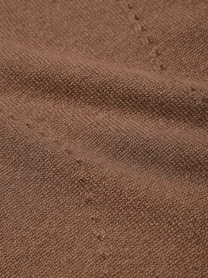 Close-up of the knit on the Lenna Dress in Chocolate