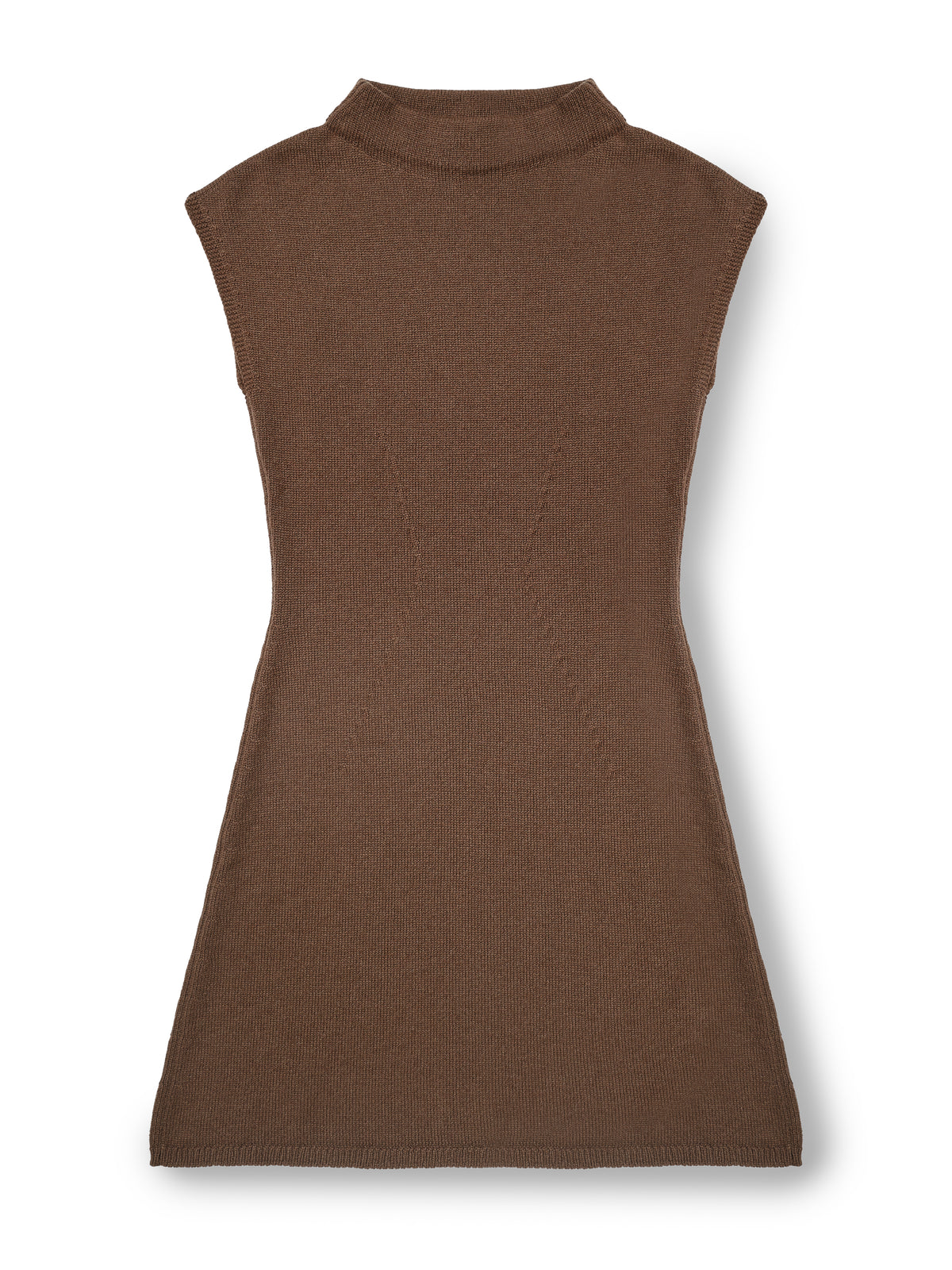 Lenna Dress in Chocolate cashmere, front view