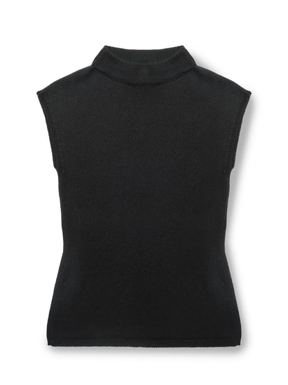 Thalia Top in Black cashmere, front view