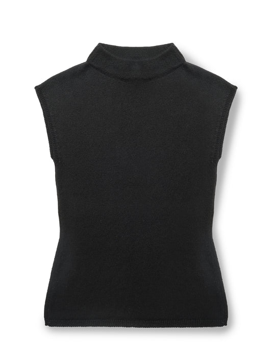 Thalia Top in Black cashmere, front view