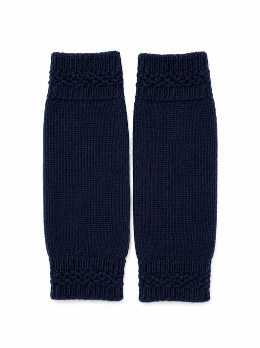 Cashmere wrist warmers in Navy